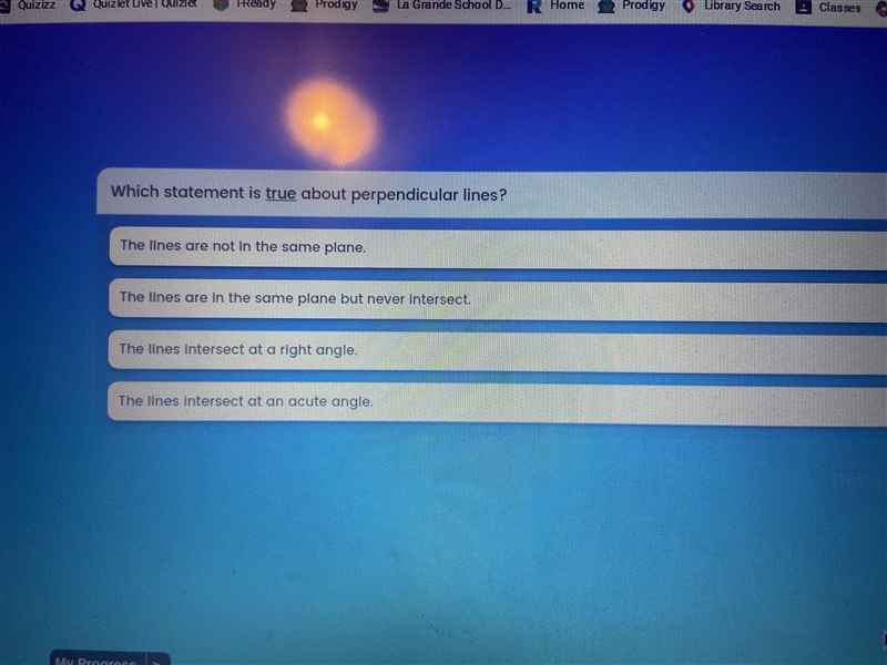 What statement is true about perpendicular lines?-example-1