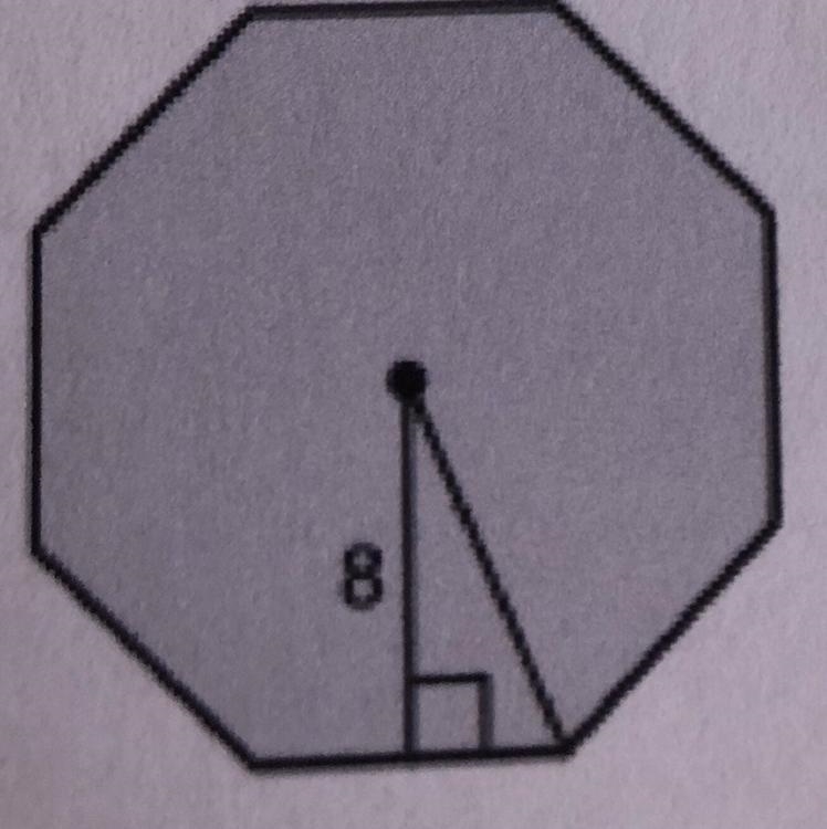 Find the perimeter and area of the regular polygon. Round answers to the nearest tenth-example-1