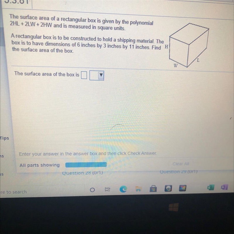 Find the surface area of the box. Please assist??-example-1