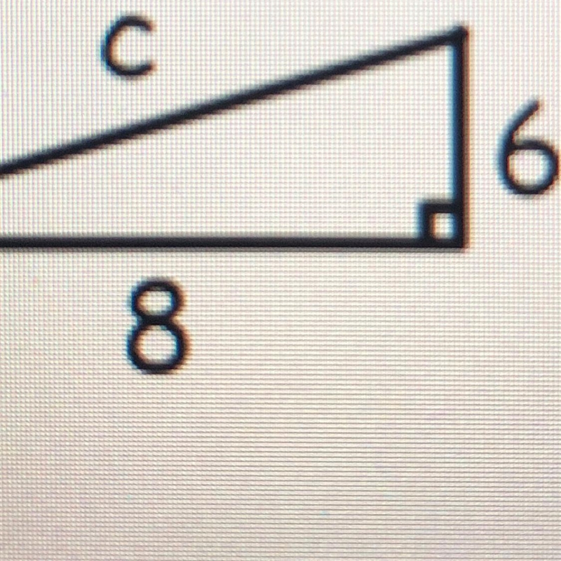 A² +6² = c² Find the length of c:-example-1