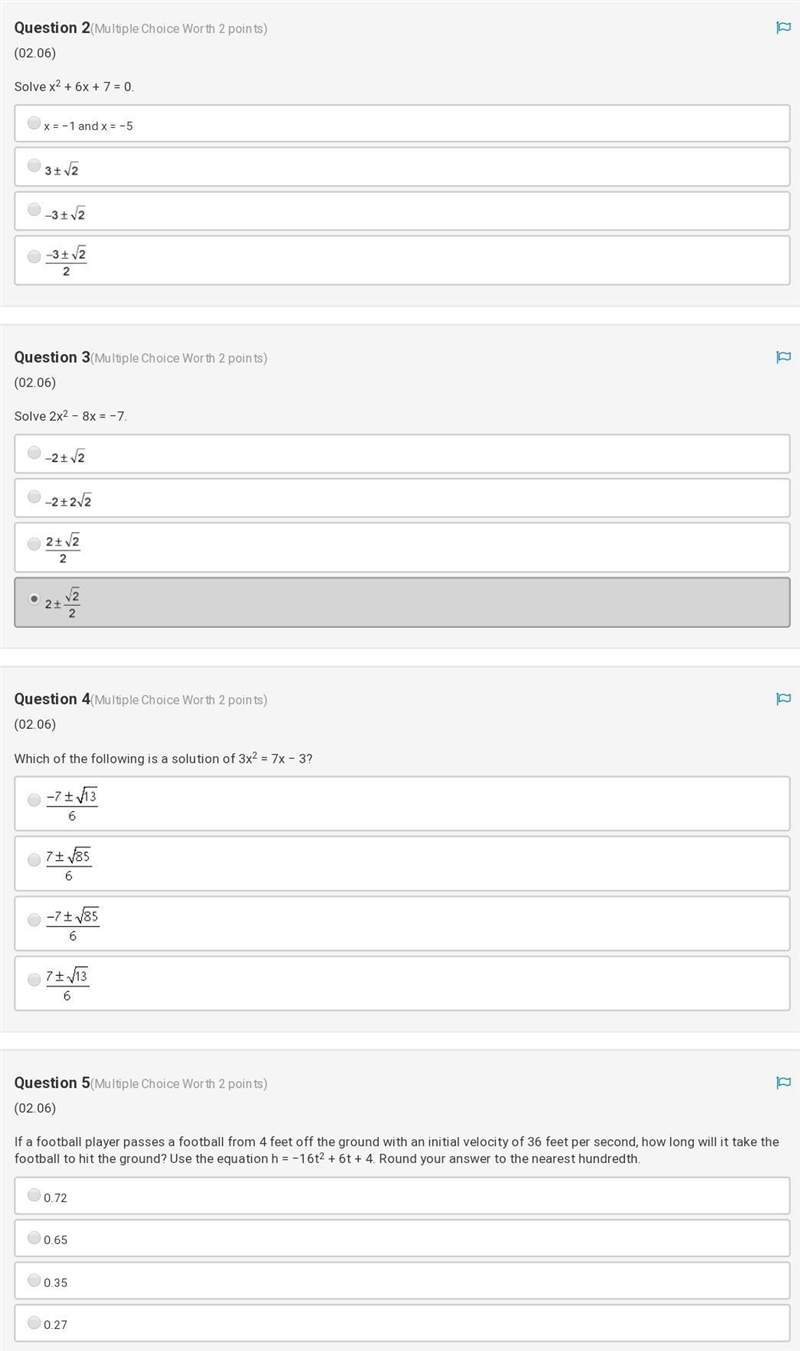 Algebra 2, I need help!!! Solve x^2 + 6x + 7 = 0. If you are going to comment in here-example-1