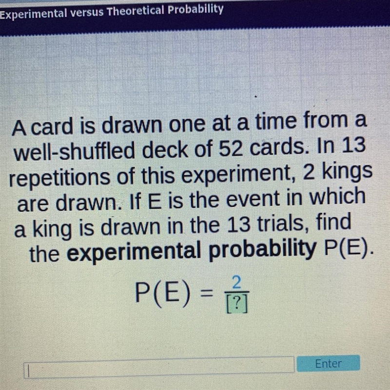 A card is drawn one at a time from a well-shuffled deck of 52 cards. In 13 repetitions-example-1