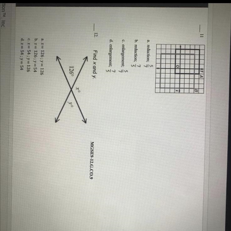 Math! Answers to 11 and 12?-example-1