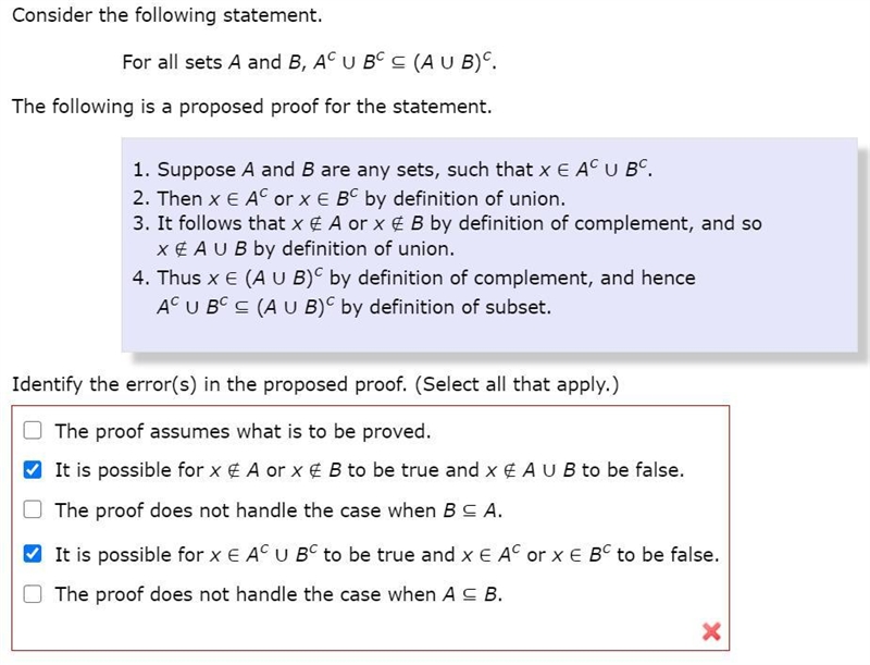 What is the correct answer on identify the error(s) in the proposed proof?-example-1