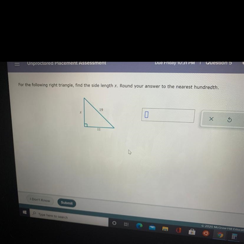 I need the side of length x and the answer should be the nearest hundredth-example-1