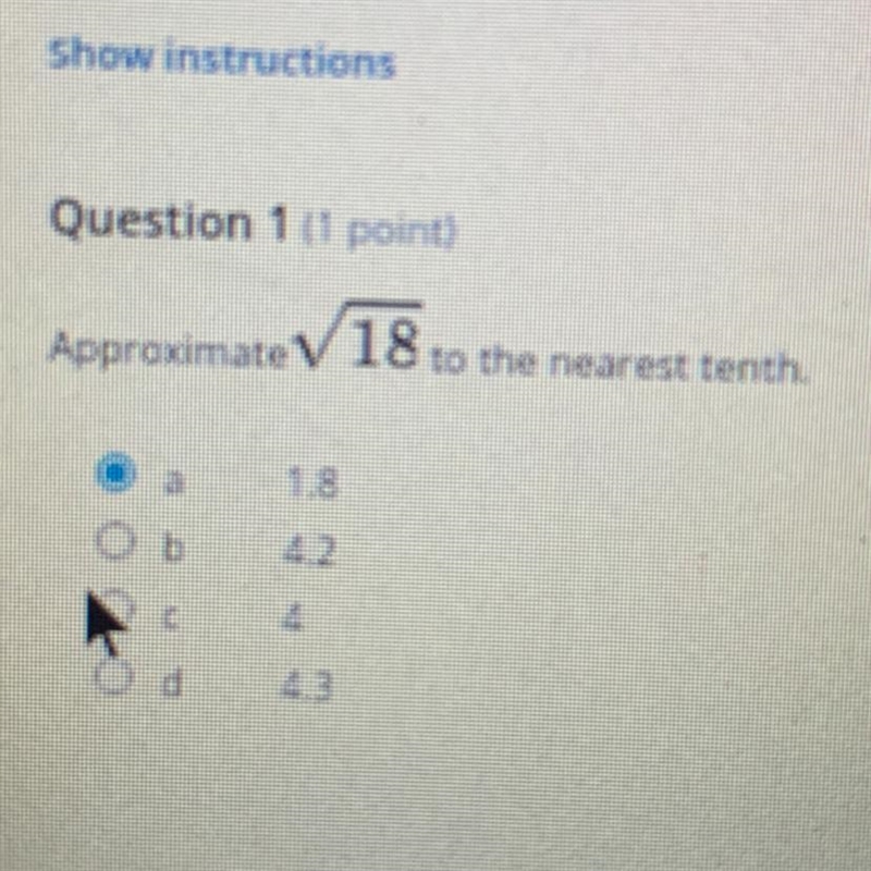 Approximate 18 to the nearest tenth.-example-1