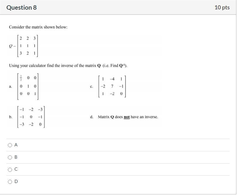 Please help! Correct answer only, please! Consider the matrix shown below: Using your-example-1