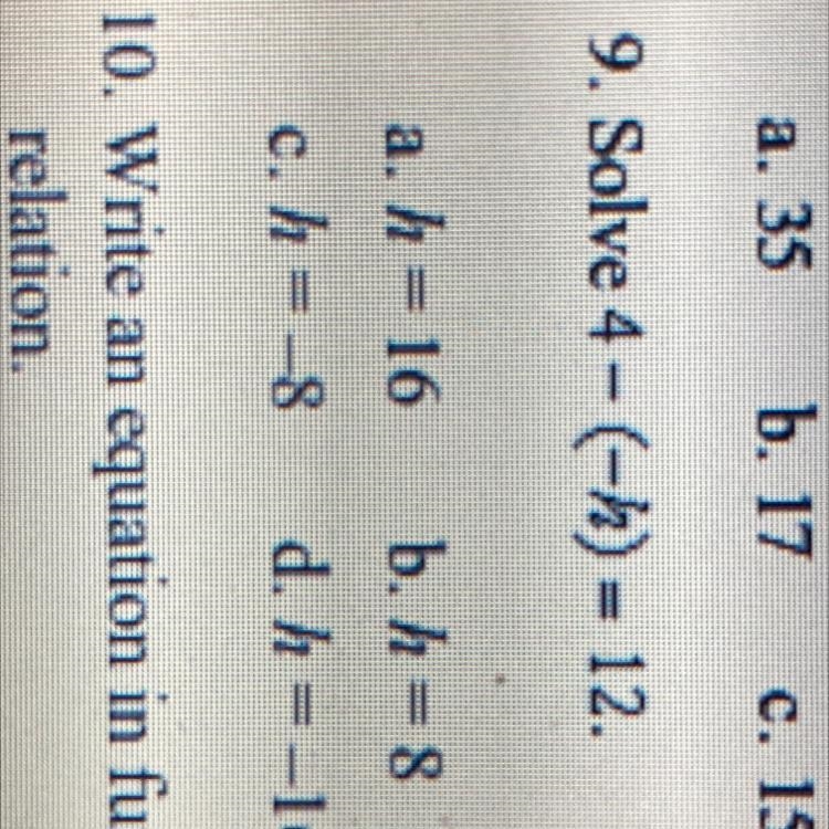 Solve 4-(-h)=12!!!can someone help meee-example-1