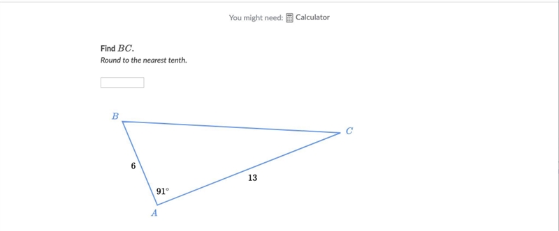 Find BC the length not the angle Round to the nearest tenth.-example-1