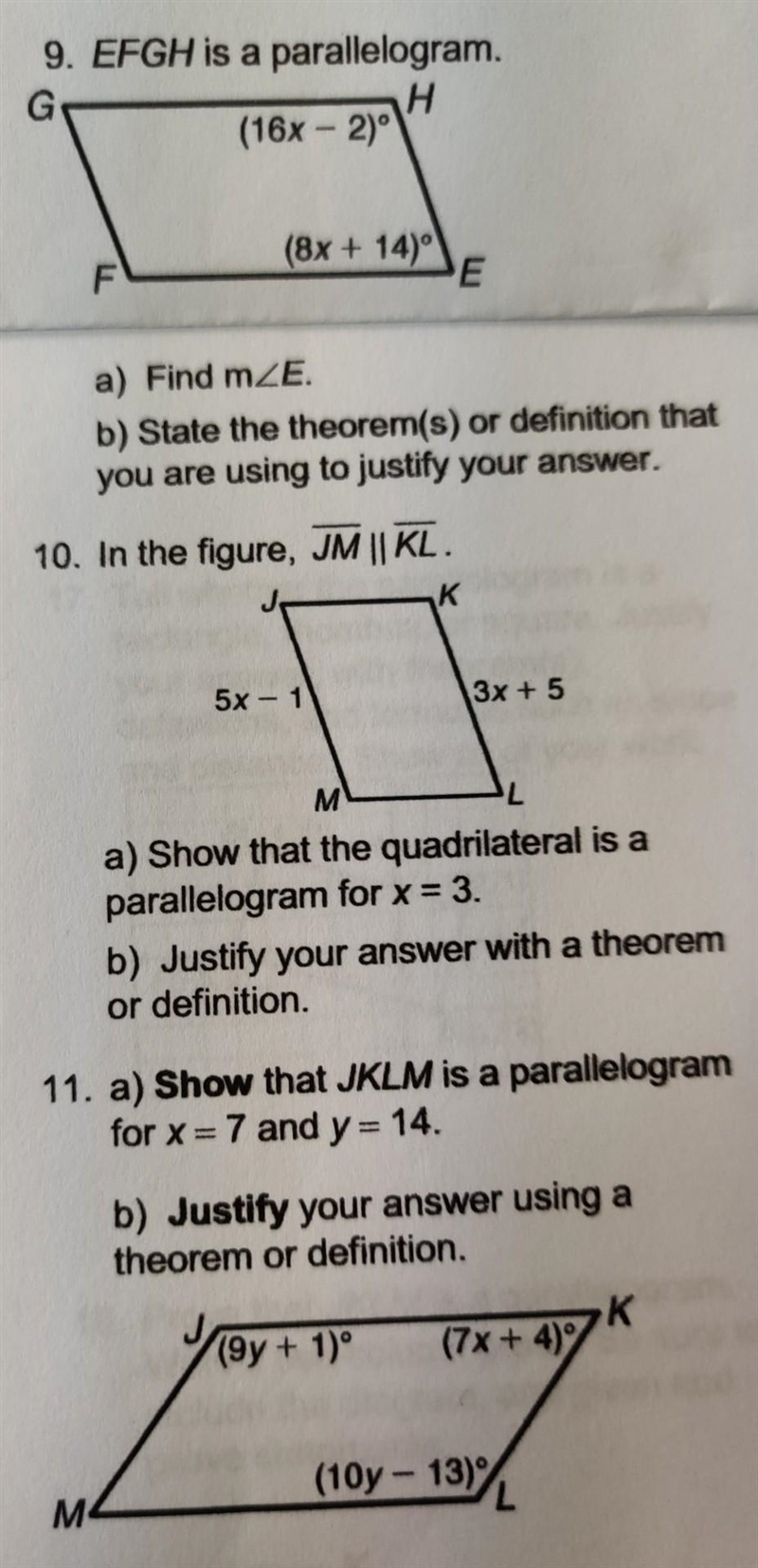 Need help with questions 9 to 11 both a's and b's. Please show work step by step and-example-1