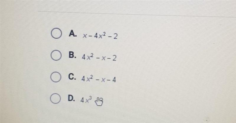 If f(x) = 4x2 - 3 and g(x) = x+1, find (f - g)(x).​-example-1