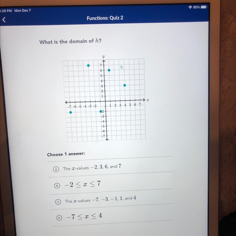 What is the domain of h?-example-1