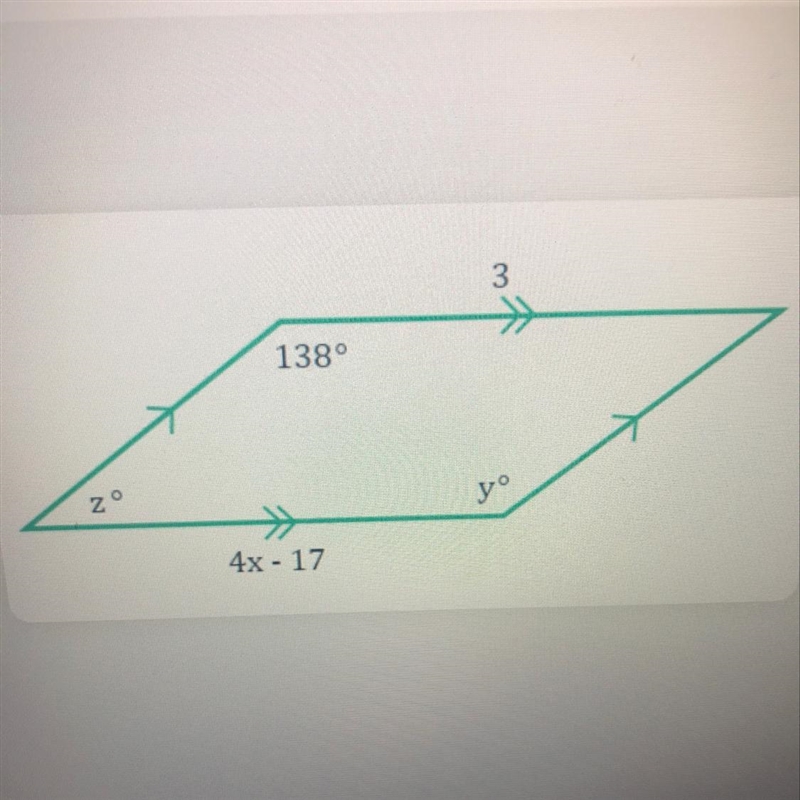 Find the value of X, Z and Y.-example-1