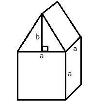 What is the volume of the figure below if a = 8 units and b = 6 units?-example-1