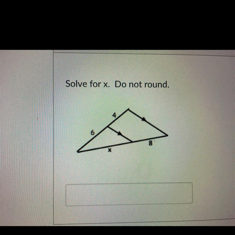 Solve for x. Do not round.-example-1