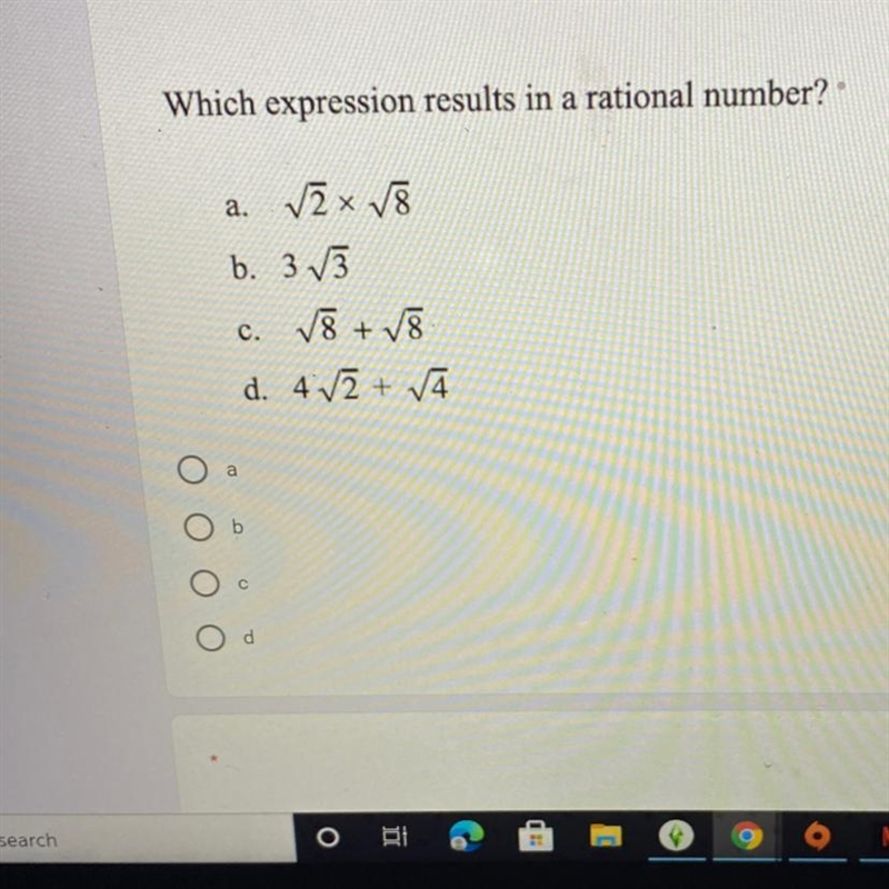 Which expression results in a rational number?-example-1