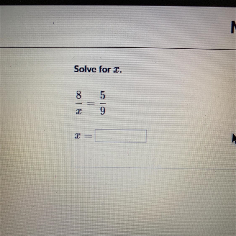 Solve for X. 8=5 X 9-example-1