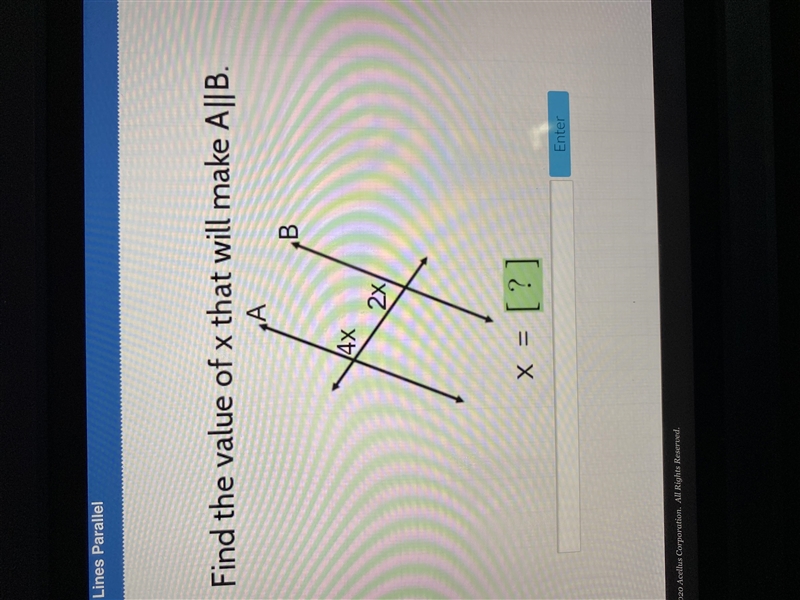 Find the value of x that will make a || B-example-1