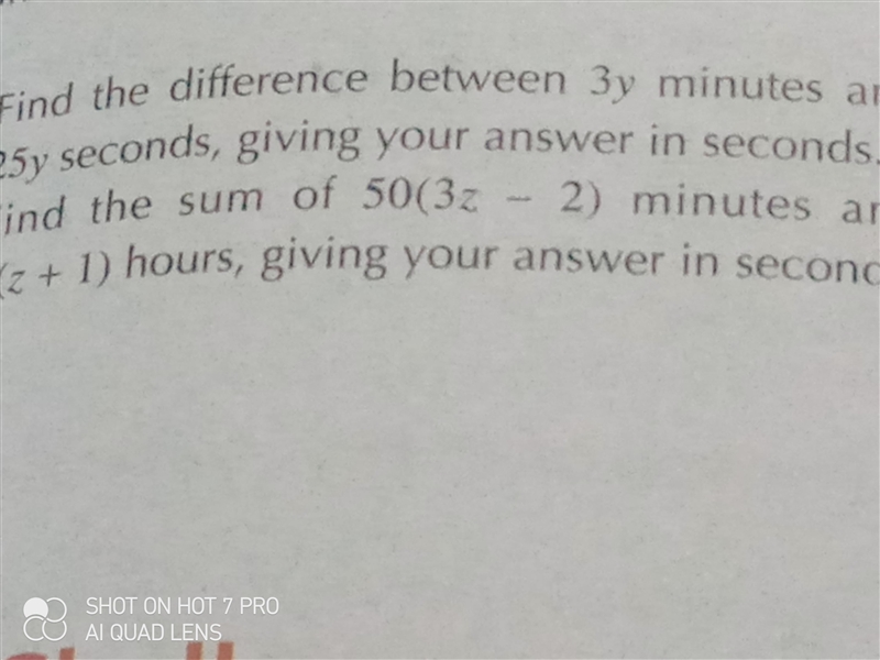 A) Find the difference between3y minutes and 25y second,giving your answer in second-example-1