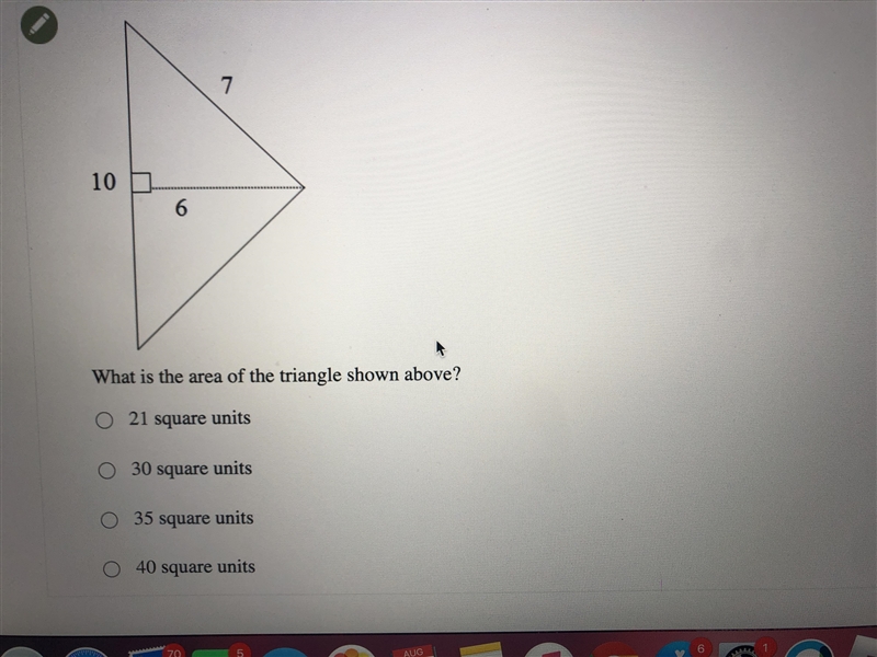 Please help :) what is the area of the triangle-example-1