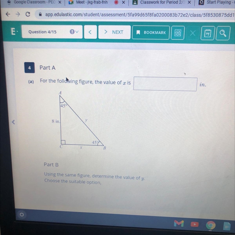 DUE BY 3:30 For the following figure , the value of x is-example-1