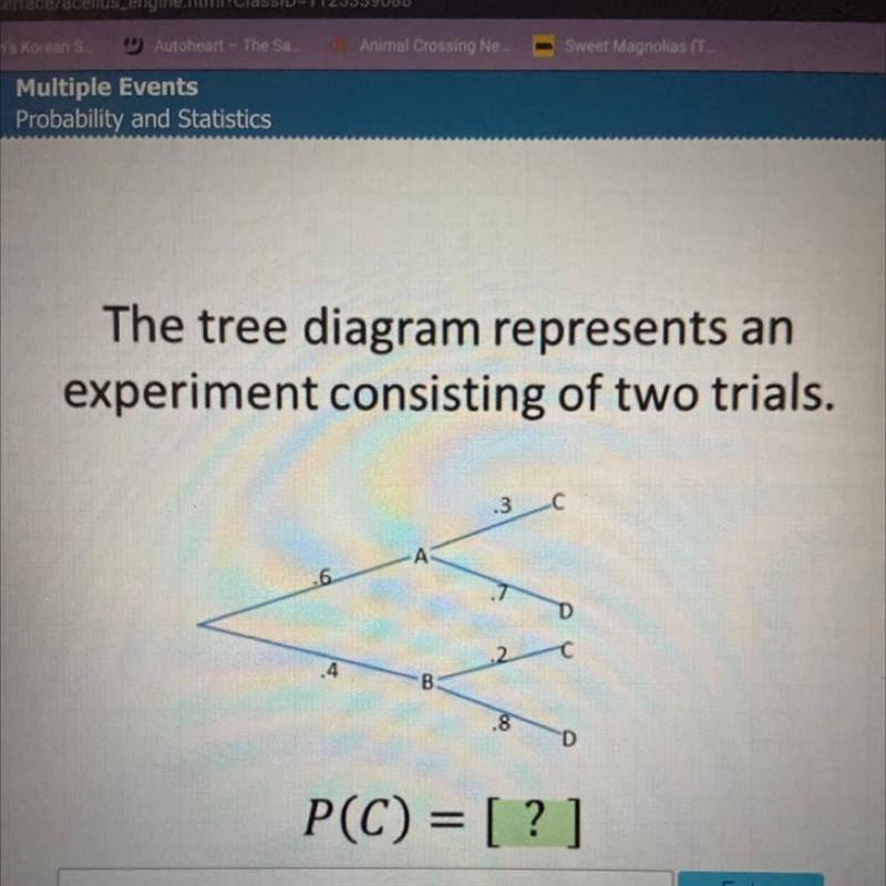 The tree diagram represents an experiment consisting of two trials.-example-1