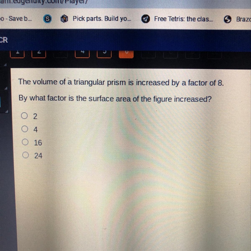 The volume of a triangular prism is increased by a factor of 8. By what factor is-example-1