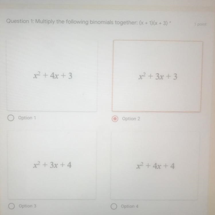 Multiply the following binomials together :(x+1)(x+3)￼-example-1