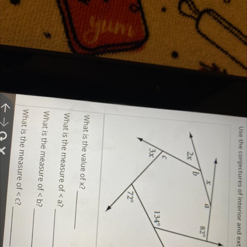 What is the value of x? What is the measure of What is the measure of What is the-example-1