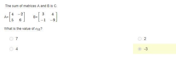 The sum of matrices A and B is C.-example-1