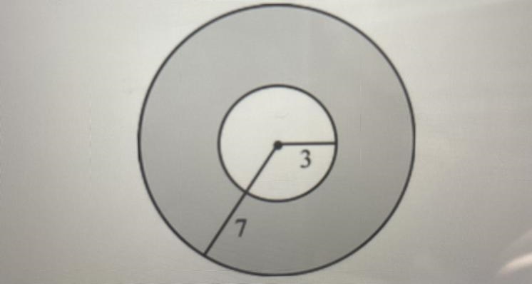 In the diagram below, the radii of the two concentric circles are 3 centimeters and-example-1