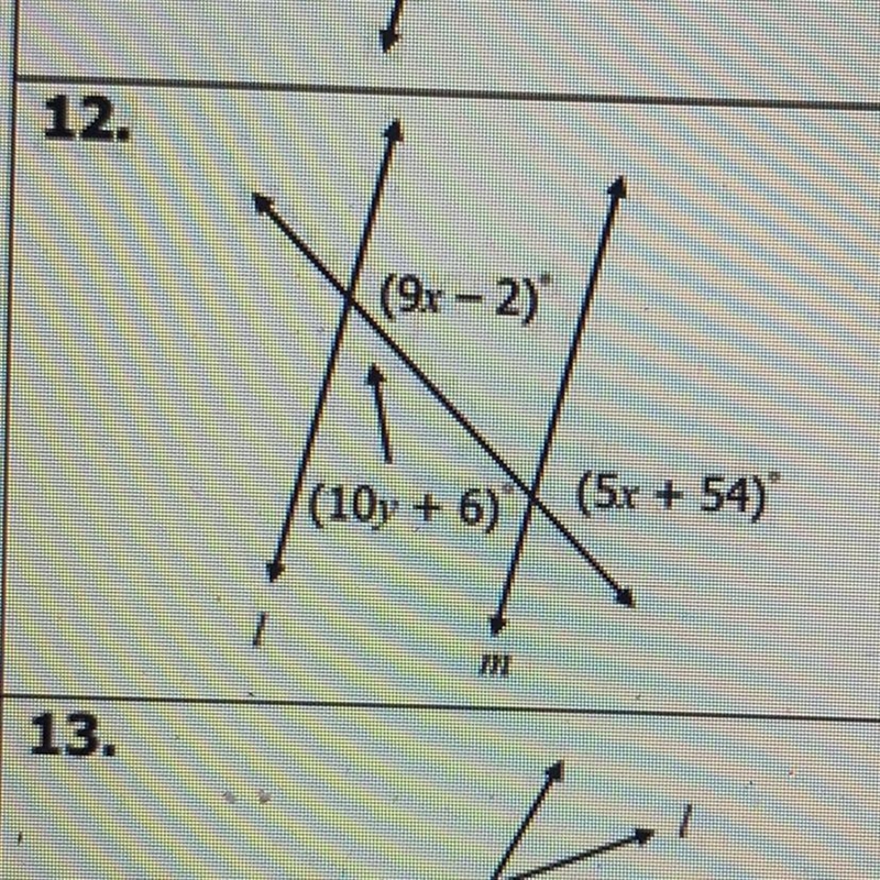 Find the value of each missing variable? y=-example-1