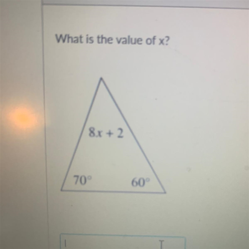 What is the value of x? 8x + 2-example-1