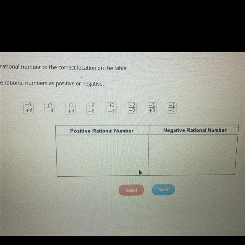 Identify the ration numbers as a positive or negative.-example-1