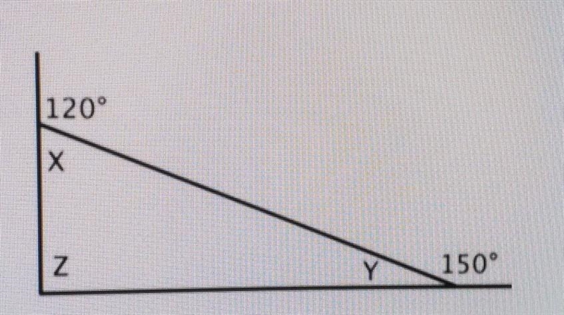 What is the Measure of <X <Y and <Z​-example-1