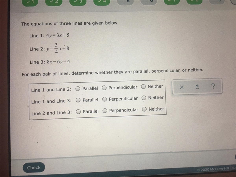 Determine parallel, perpendicular, or neither!-example-1