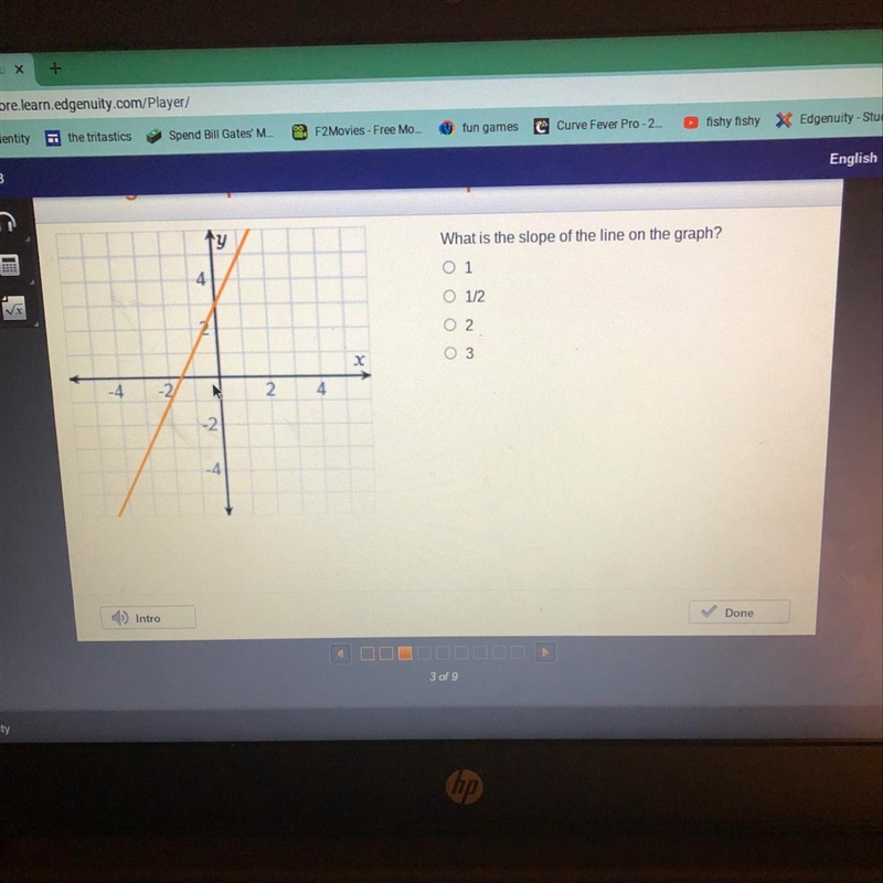 What is the slope of the line on the graph?-example-1