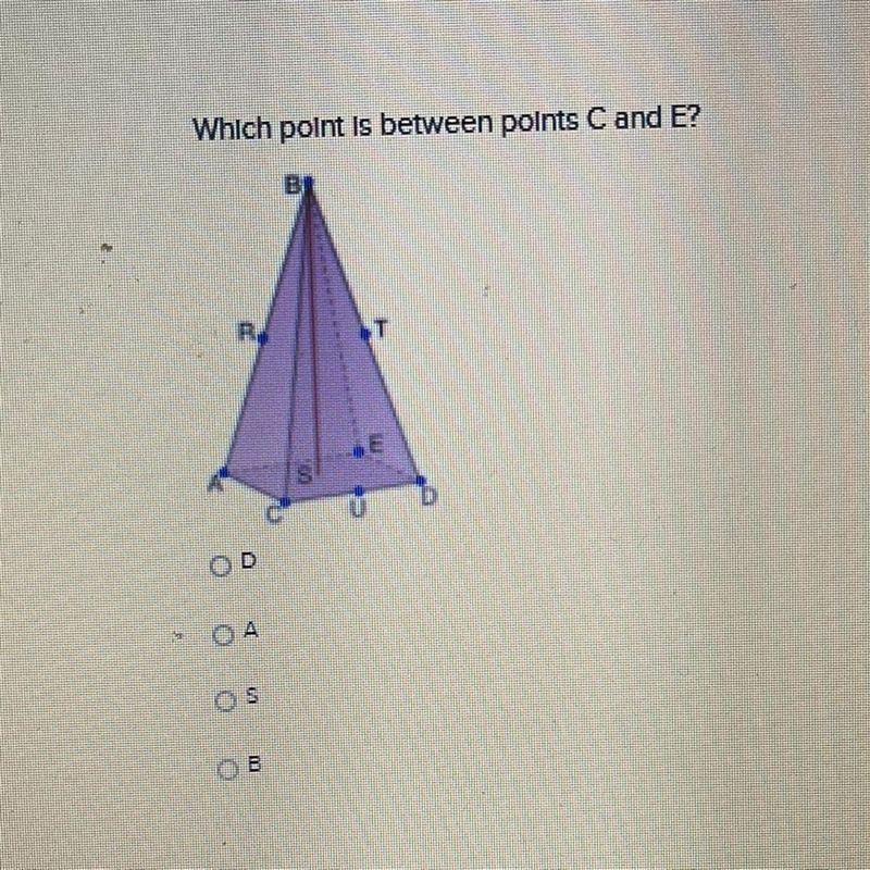 Which point is between polnts C and E?-example-1