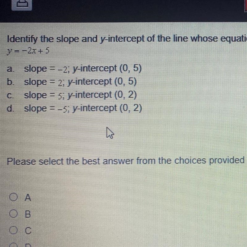 Identify the slope and y-intercept of the line whose equation is given. Write the-example-1