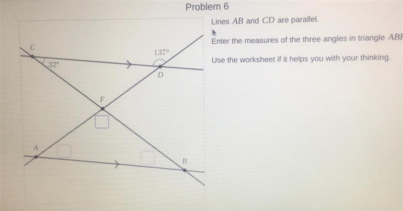 Could someone help me solve this? Lines AB and CD are parallel. Enter the measures-example-1