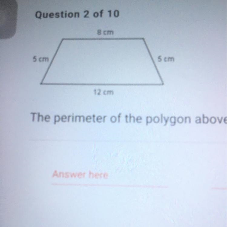 The perimeter of the polygon above is-example-1