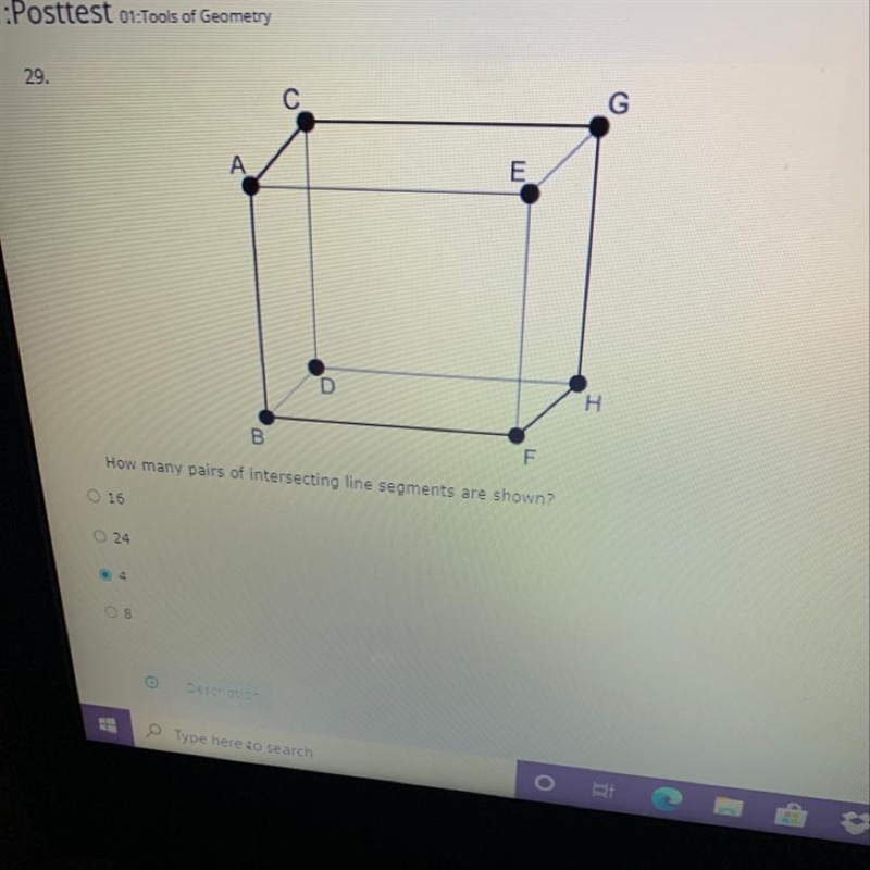 How many pairs of intersecting line segments are shown ?-example-1