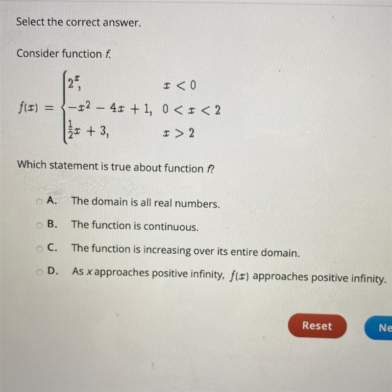 Which statement is true about function f? please answer urgently-example-1