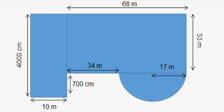 The area of the indoor sports exhibition is shown below. What is its perimeter? m-example-1