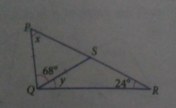 In the diagram, PSR is a straight line. Calculate the value of X and Y. (easy questions-example-1