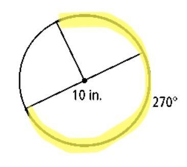 Find the length of the highlighted arc. Round your answer to the nearest tenth. *-example-1