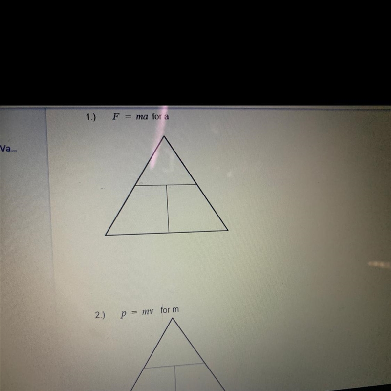 NEED TO SHOW ALL WORK) For each of the equations given below, use the triangle method-example-1