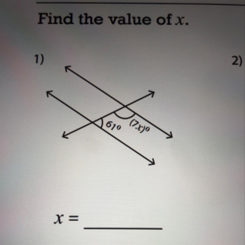 I need to find x for this problem, in a category of geometry, help please!-example-1