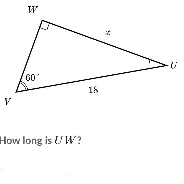 How long is line UW?-example-1