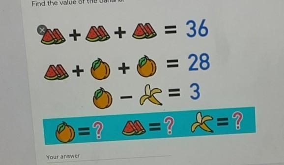 Find the value of banana ​-example-1